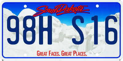 SD license plate 98HS16