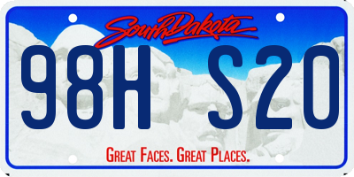 SD license plate 98HS20