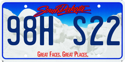 SD license plate 98HS22