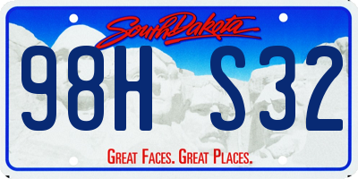 SD license plate 98HS32