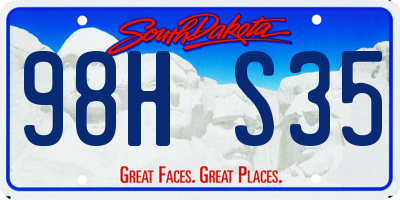 SD license plate 98HS35