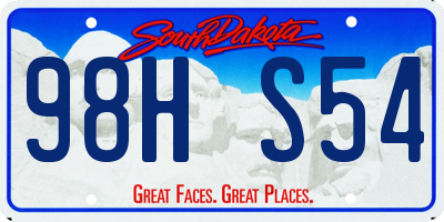SD license plate 98HS54