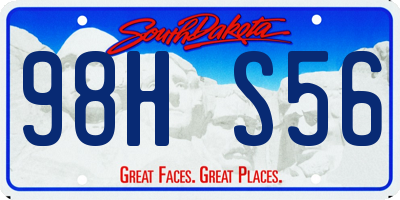 SD license plate 98HS56