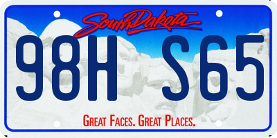 SD license plate 98HS65