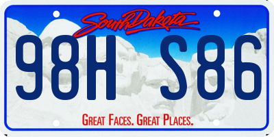 SD license plate 98HS86