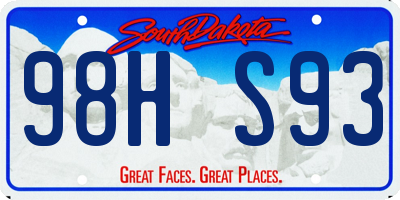 SD license plate 98HS93
