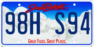 SD license plate 98HS94