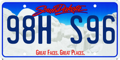 SD license plate 98HS96