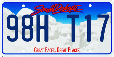 SD license plate 98HT17