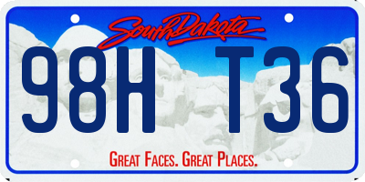 SD license plate 98HT36