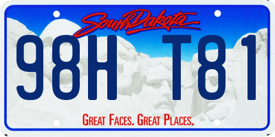 SD license plate 98HT81