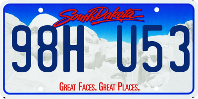 SD license plate 98HU53