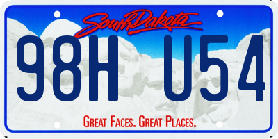 SD license plate 98HU54