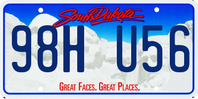 SD license plate 98HU56