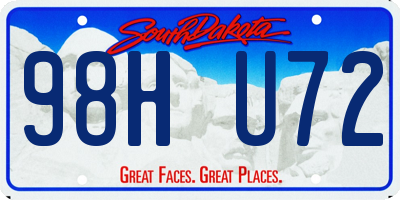 SD license plate 98HU72