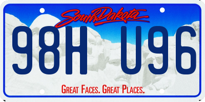 SD license plate 98HU96