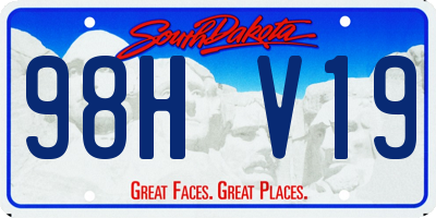 SD license plate 98HV19