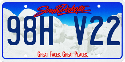 SD license plate 98HV22