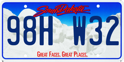SD license plate 98HW32