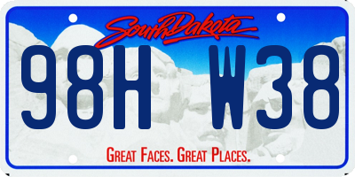 SD license plate 98HW38
