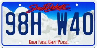 SD license plate 98HW40