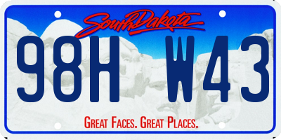 SD license plate 98HW43