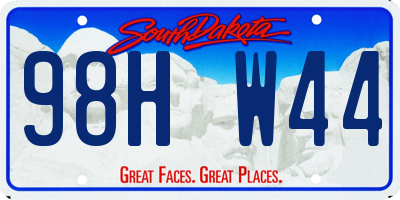SD license plate 98HW44