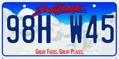 SD license plate 98HW45