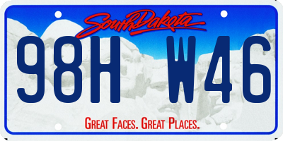 SD license plate 98HW46