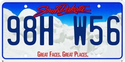 SD license plate 98HW56
