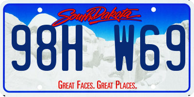 SD license plate 98HW69