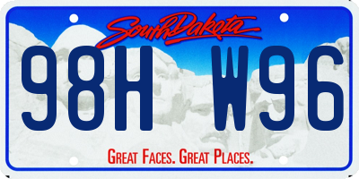 SD license plate 98HW96