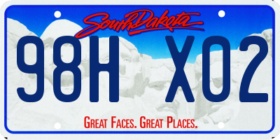 SD license plate 98HX02