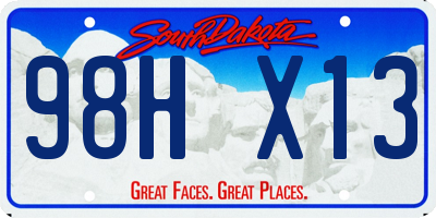 SD license plate 98HX13