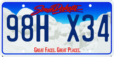 SD license plate 98HX34