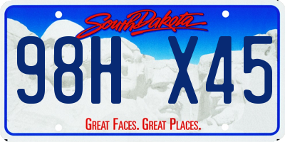 SD license plate 98HX45
