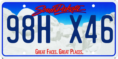 SD license plate 98HX46