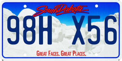 SD license plate 98HX56