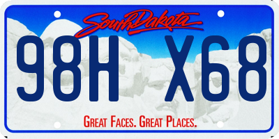 SD license plate 98HX68