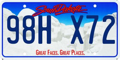 SD license plate 98HX72