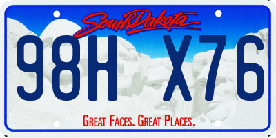 SD license plate 98HX76