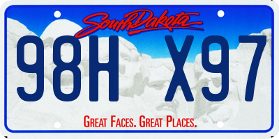 SD license plate 98HX97