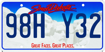 SD license plate 98HY32