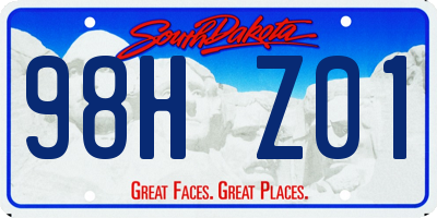 SD license plate 98HZ01