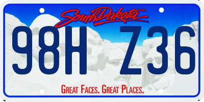 SD license plate 98HZ36