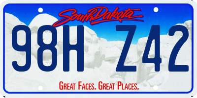 SD license plate 98HZ42