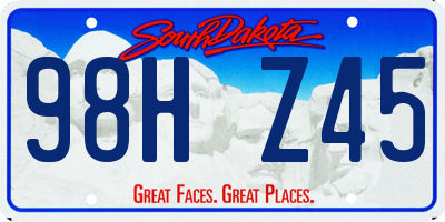SD license plate 98HZ45