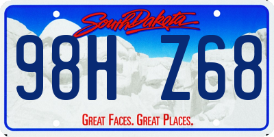 SD license plate 98HZ68