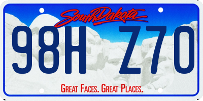 SD license plate 98HZ70