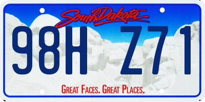 SD license plate 98HZ71